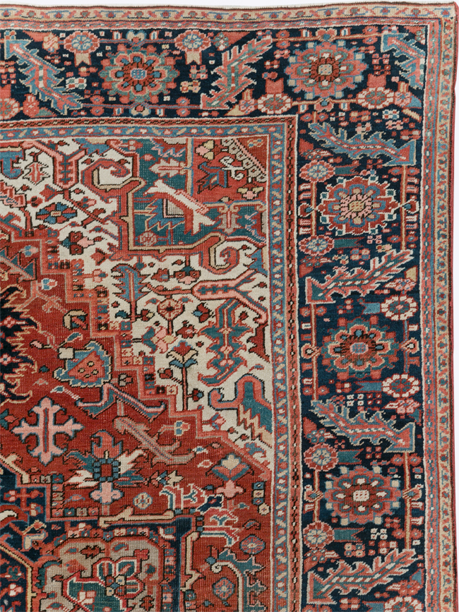 Vintage Persian Heriz Room Size Carpet, No.29332 - Gss