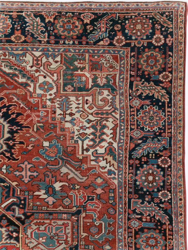 Vintage Persian Heriz Room Size Carpet, No.29332 - Gss