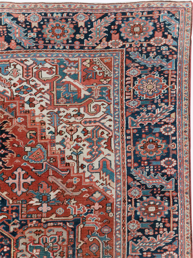 Vintage Persian Heriz Room Size Carpet, No.29332 - Gss