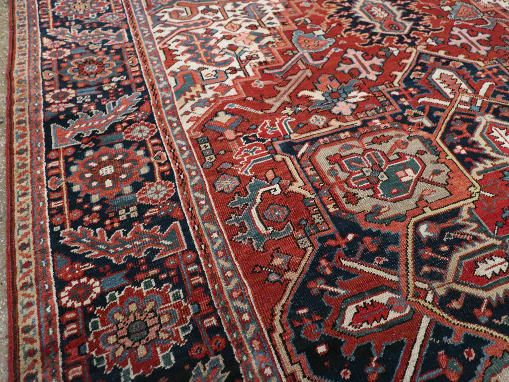 Vintage Persian Heriz Room Size Carpet, No.29332 - Gss