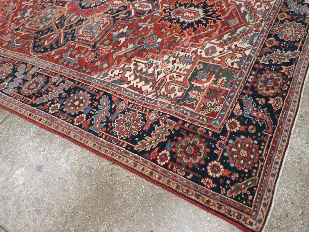 Vintage Persian Heriz Room Size Carpet, No.29332 - Gss
