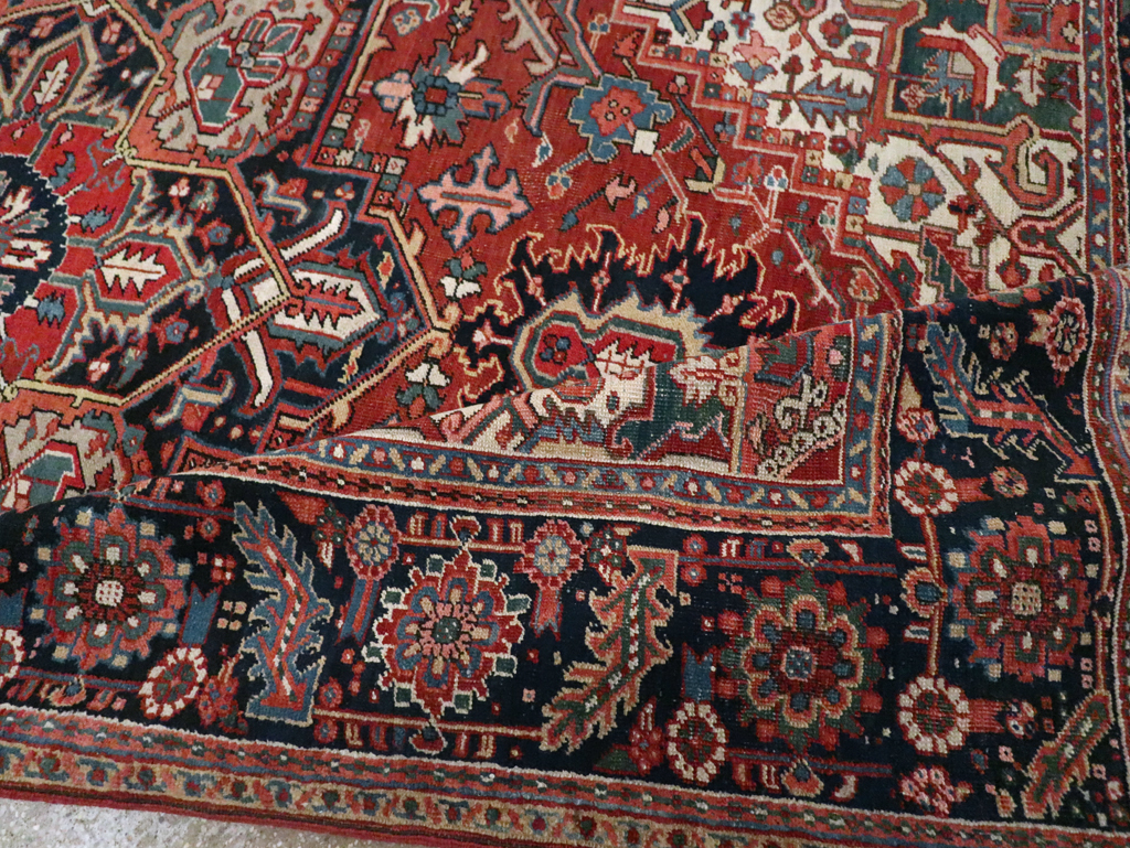 Vintage Persian Heriz Room Size Carpet, No.29332 - Gss