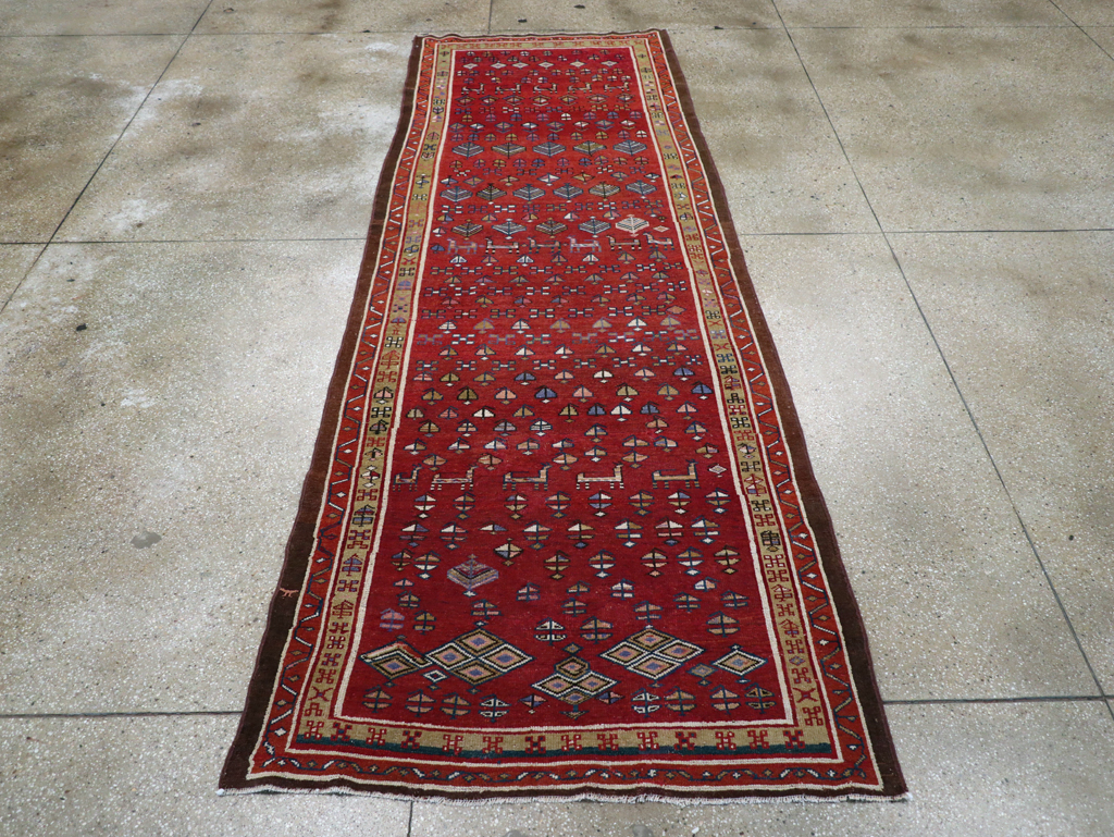Vintage Persian Kurd Wide Gallery Runner, No.29333 - Gss