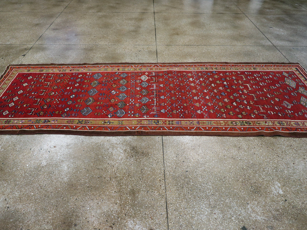 Vintage Persian Kurd Wide Gallery Runner, No.29333 - Gss