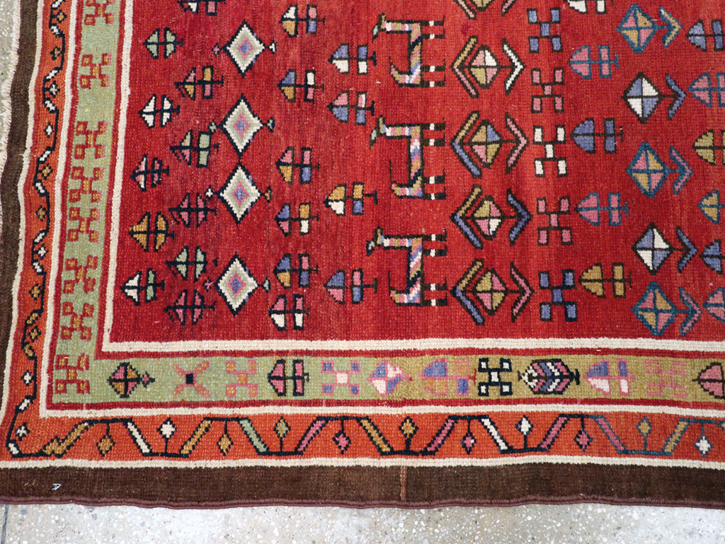 Vintage Persian Kurd Wide Gallery Runner, No.29333 - Gss