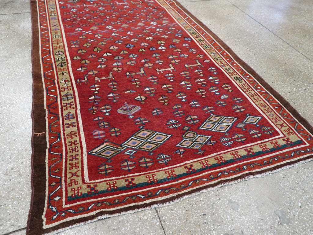 Vintage Persian Kurd Wide Gallery Runner, No.29333 - Gss