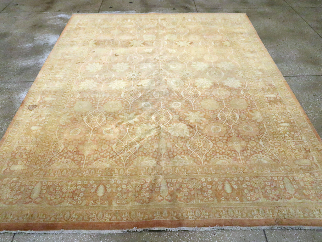 Vintage Persian Tabriz Small Room Size Carpet, No.29335 - Gss