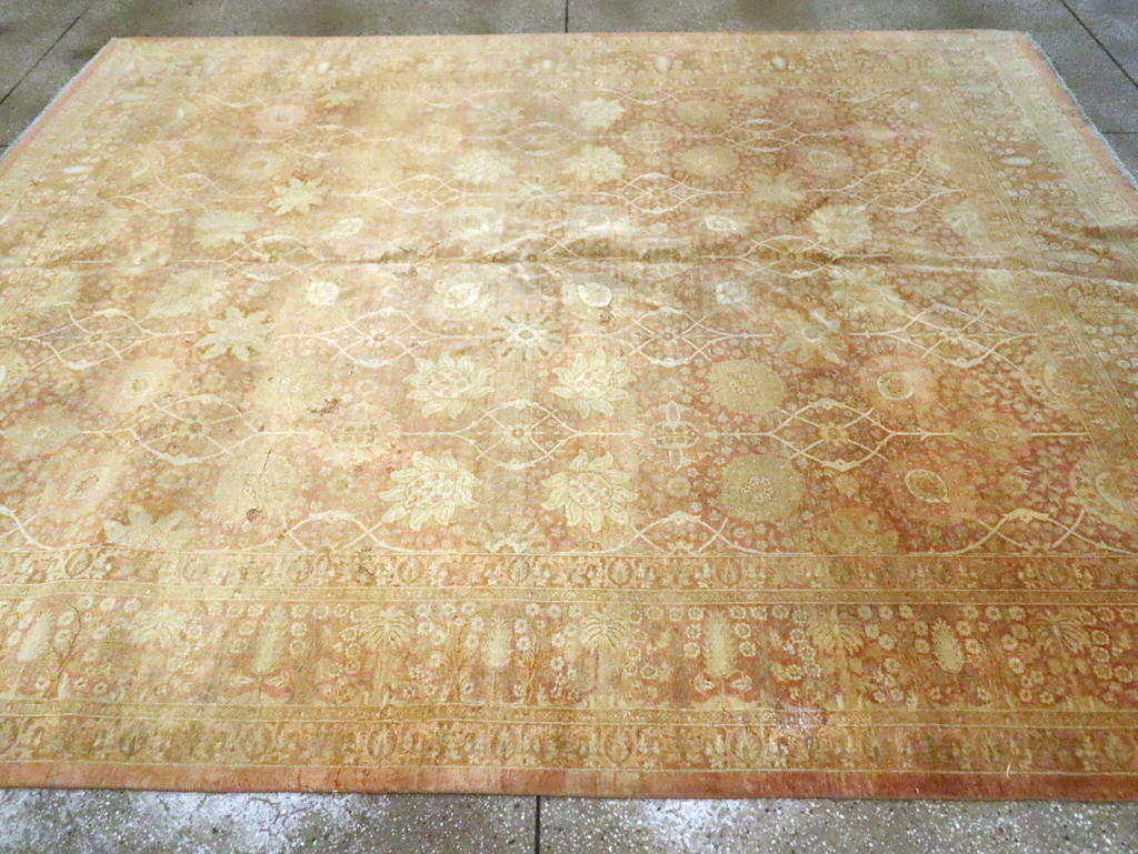 Vintage Persian Tabriz Small Room Size Carpet, No.29335 - Gss