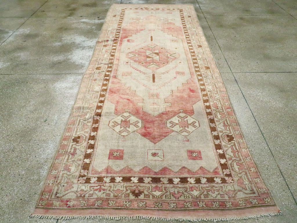 Vintage Turkish Anatolian Wide Gallery Runner, No.29342 - Gss