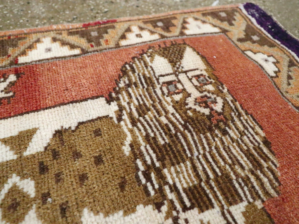 Vintage Turkish Anatolian Pictorial Rug (Pair: 1 of 2), No.29349 - Gss