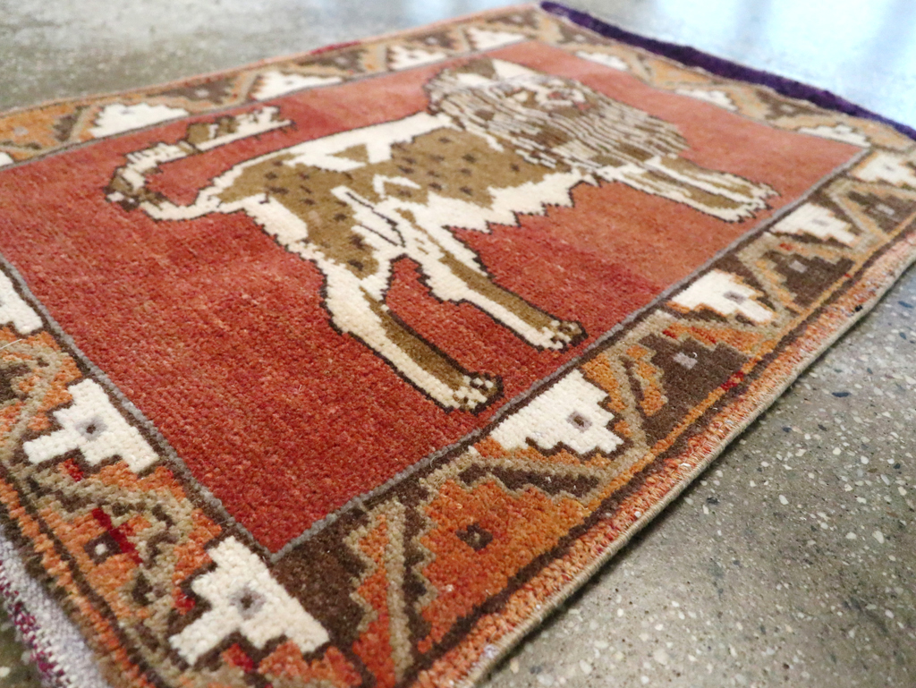 Vintage Turkish Anatolian Pictorial Rug (Pair: 1 of 2), No.29349 - Gss