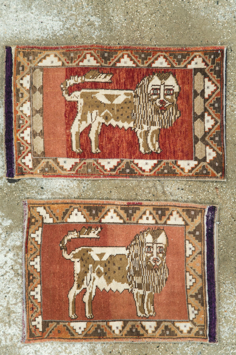 Vintage Turkish Anatolian Pictorial Rug (Pair: 1 of 2), No.29349 - Gss