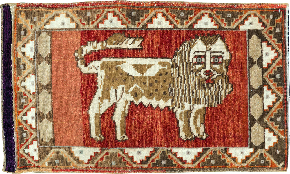 Vintage Turkish Anatolian Pictorial Rug (Pair: 2 of 2), No.29350 - Gss