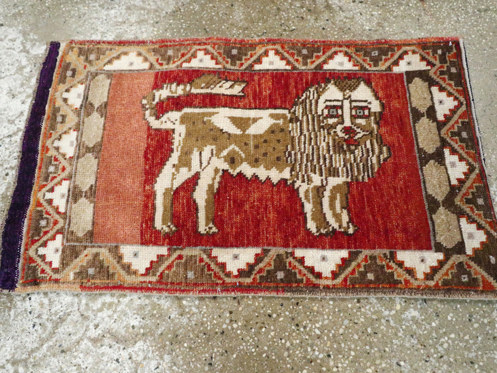 Vintage Turkish Anatolian Pictorial Rug (Pair: 2 of 2), No.29350 - Gss