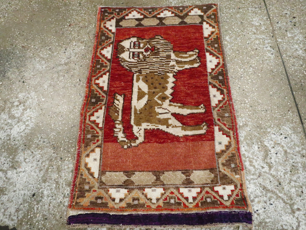 Vintage Turkish Anatolian Pictorial Rug (Pair: 2 of 2), No.29350 - Gss
