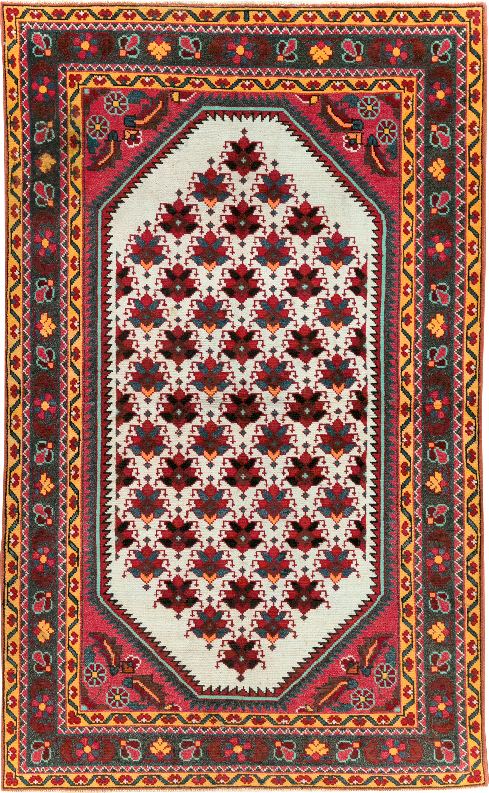 Vintage Persian Malayer Throw Rug, No.29360 - Gss