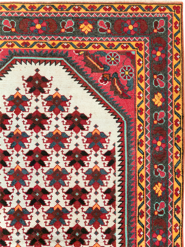 Vintage Persian Malayer Throw Rug, No.29360 - Gss