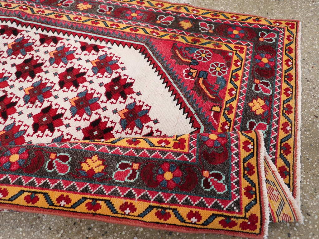 Vintage Persian Malayer Throw Rug, No.29360 - Gss