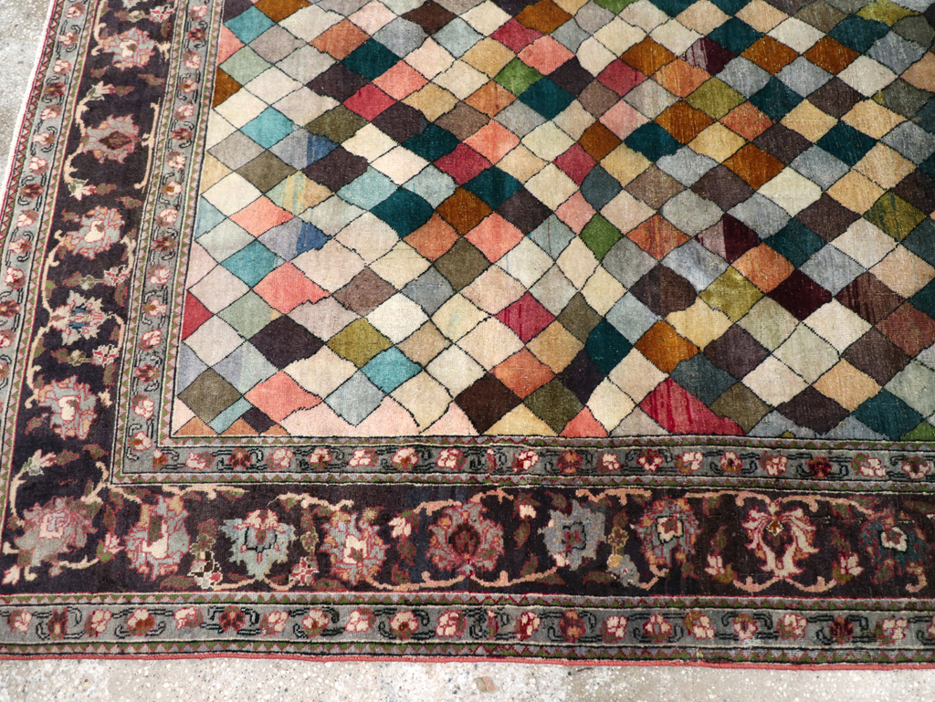 Vintage Persian Art Deco Mahal Accent Carpet, No.29361 - Gss