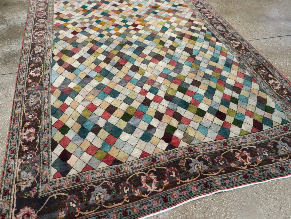 Vintage Persian Art Deco Mahal Accent Carpet, No.29361 - Gss
