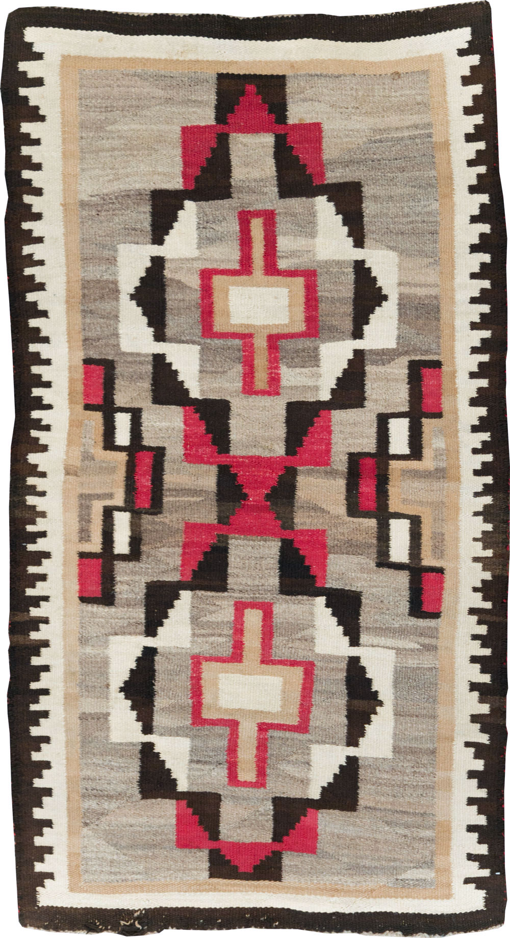 Vintage American Navajo Flatweave Rug, No.29377 - Gss