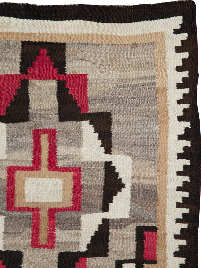 Vintage American Navajo Flatweave Rug, No.29377 - Gss
