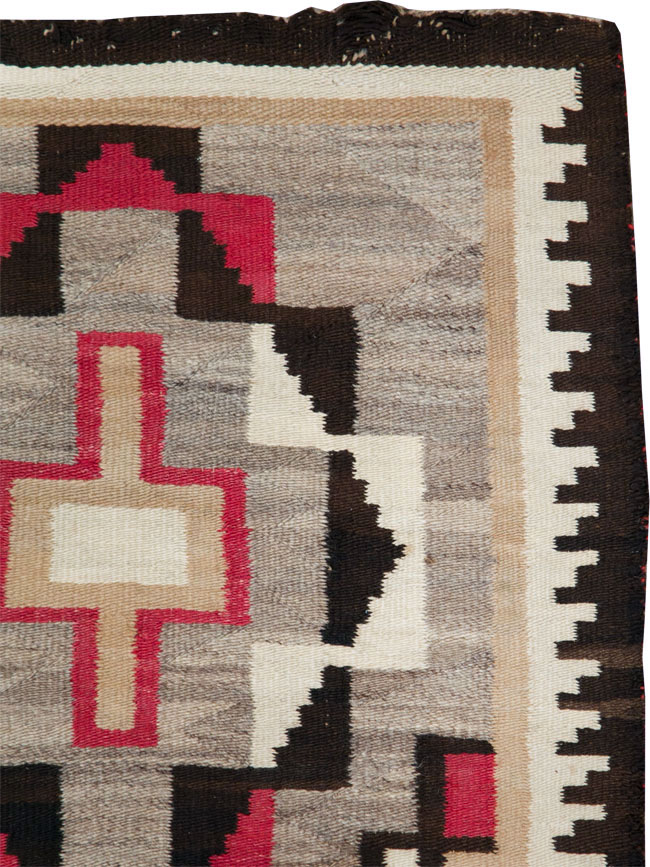 Vintage American Navajo Flatweave Rug, No.29377 - Gss