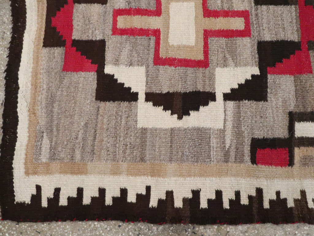 Vintage American Navajo Flatweave Rug, No.29377 - Gss