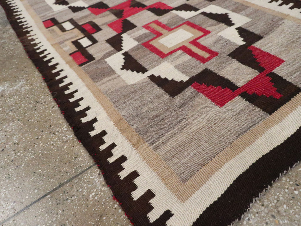 Vintage American Navajo Flatweave Rug, No.29377 - Gss