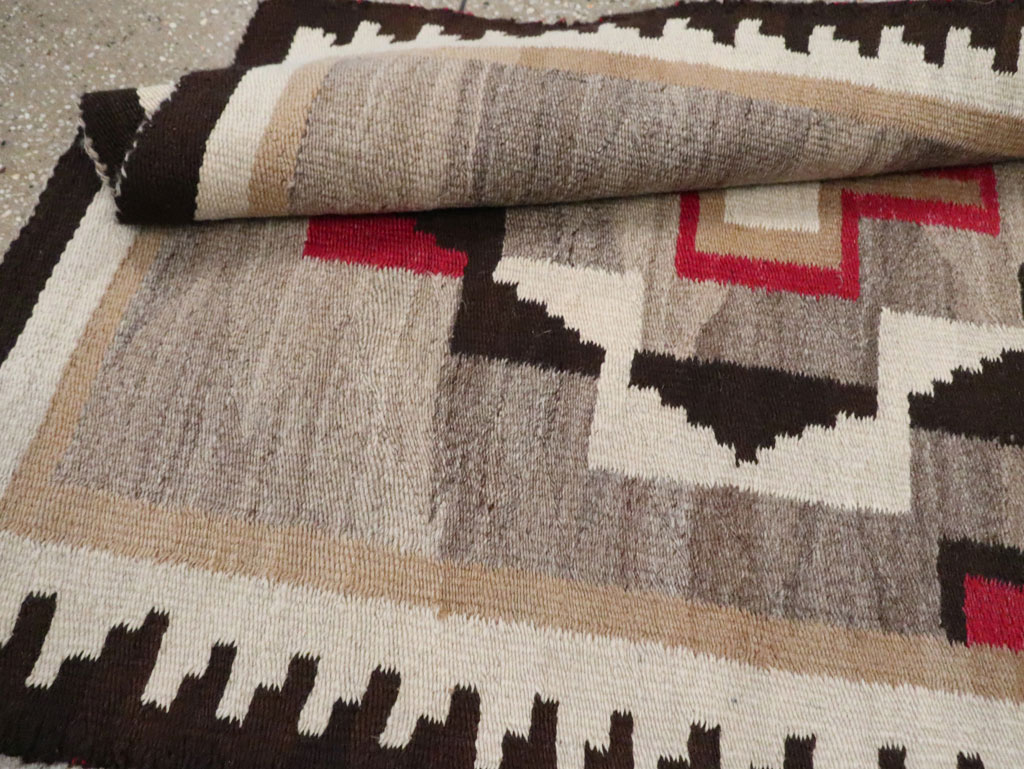 Vintage American Navajo Flatweave Rug, No.29377 - Gss