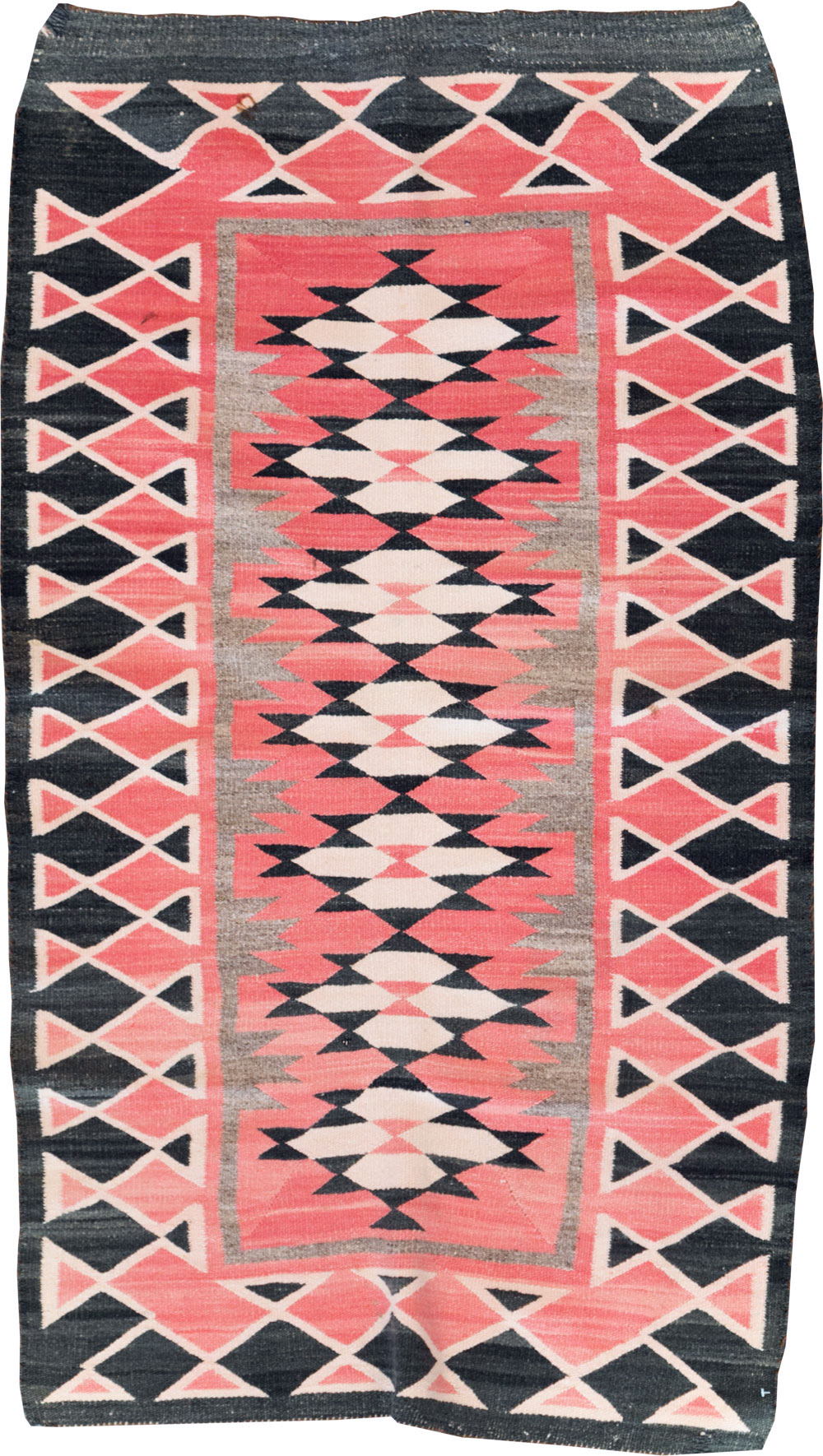 Vintage American Navajo Flatweave Rug, No.29378 - Gss