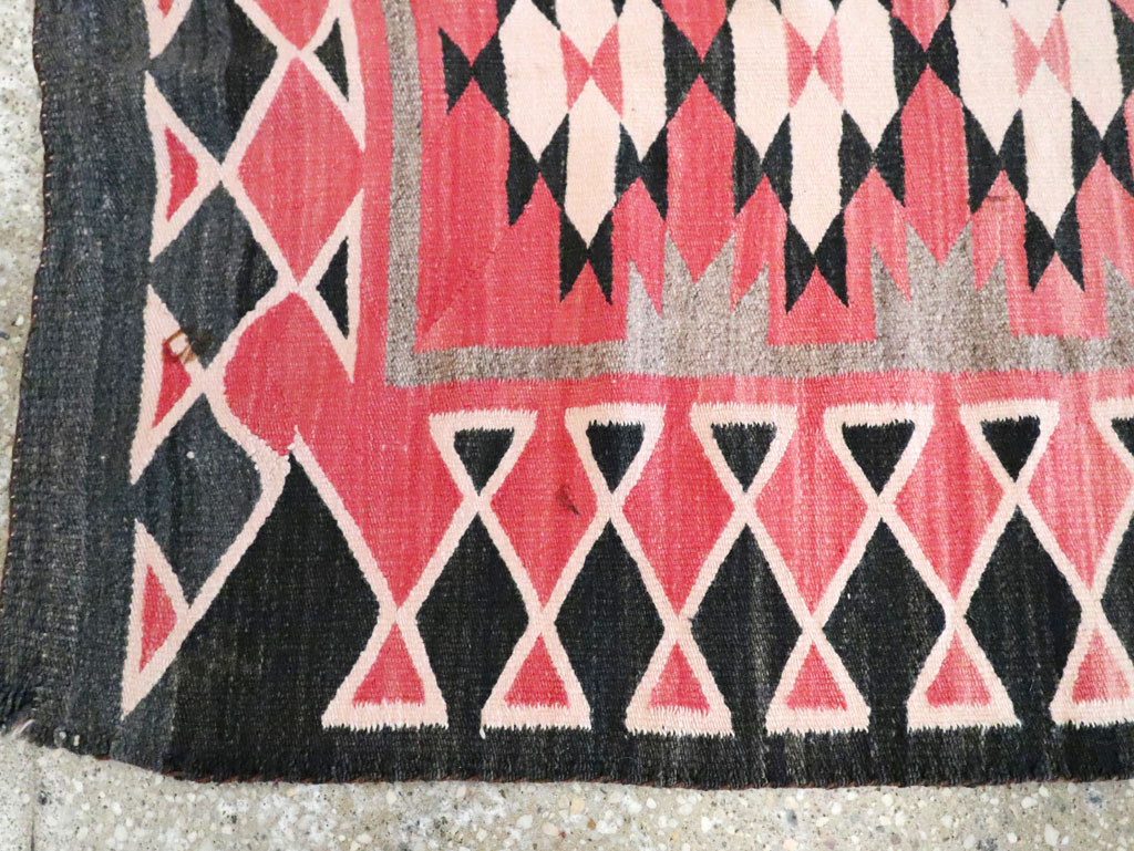 Vintage American Navajo Flatweave Rug, No.29378 - Gss