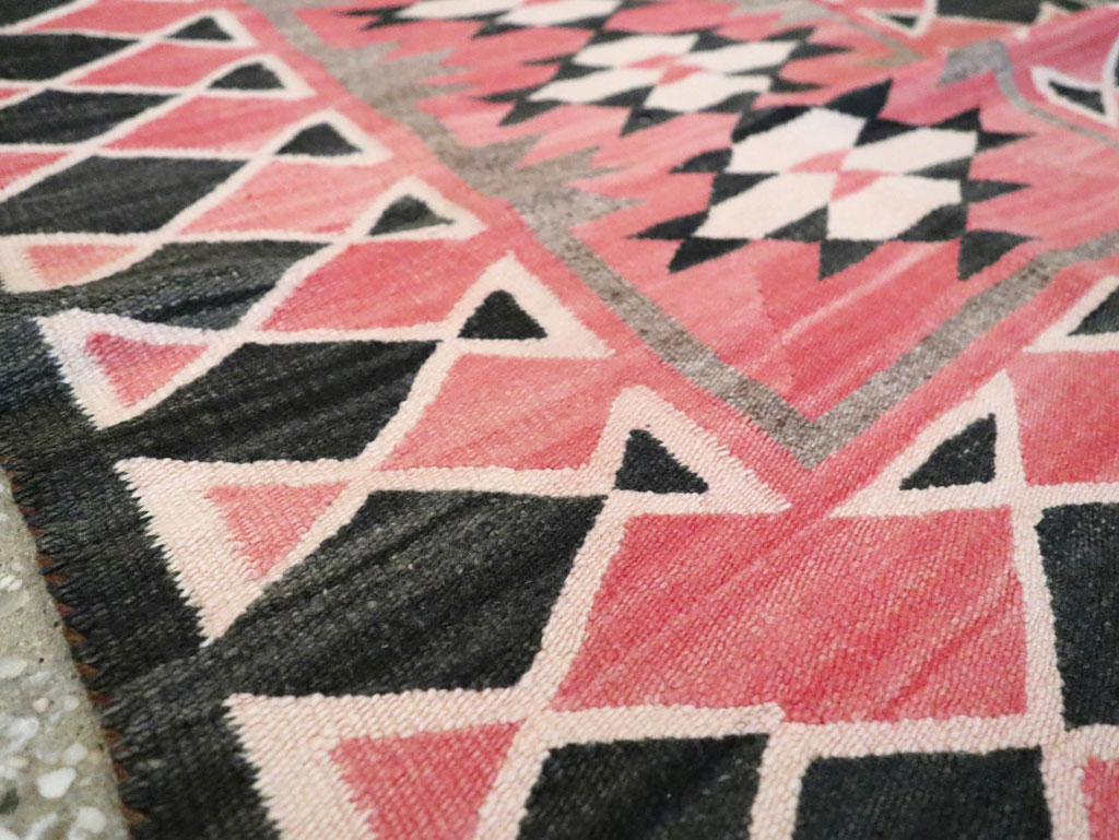 Vintage American Navajo Flatweave Rug, No.29378 - Gss