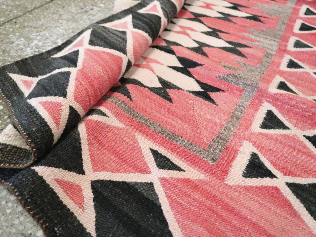 Vintage American Navajo Flatweave Rug, No.29378 - Gss