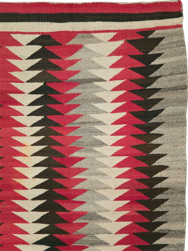 Vintage American Navajo Flatweave Rug, No.29380 - Gss