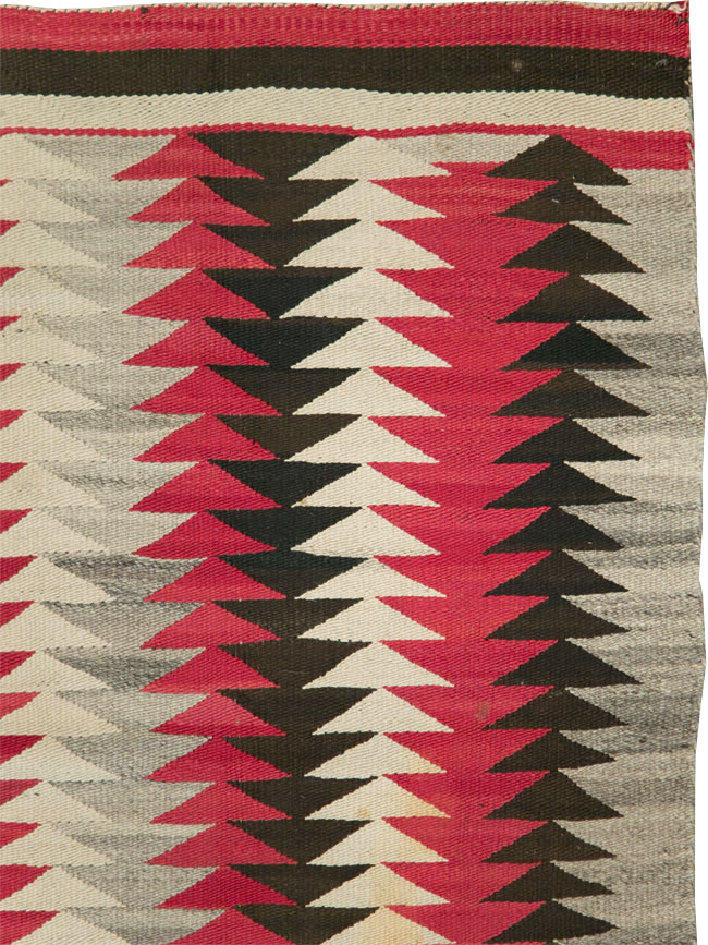 Vintage American Navajo Flatweave Rug, No.29380 - Gss