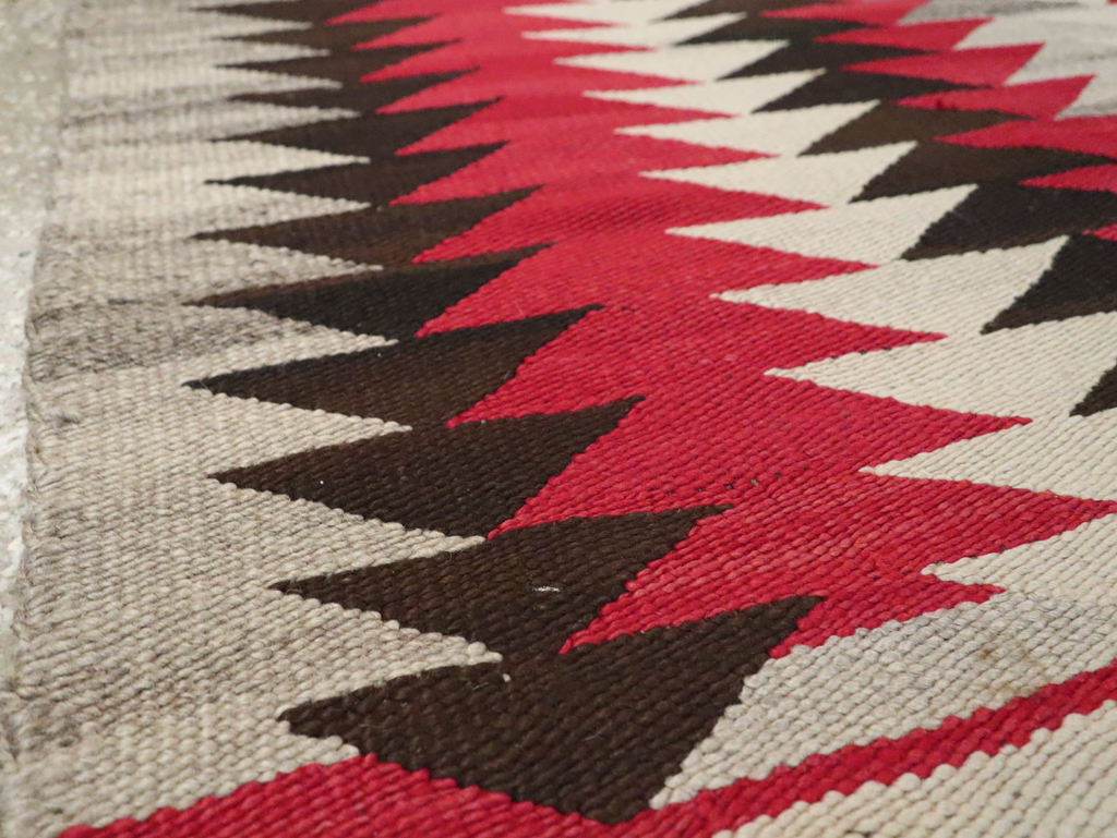 Vintage American Navajo Flatweave Rug, No.29380 - Gss