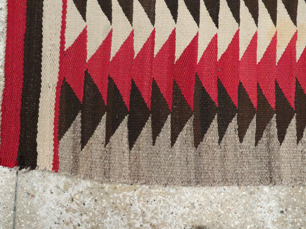 Vintage American Navajo Flatweave Rug, No.29380 - Gss
