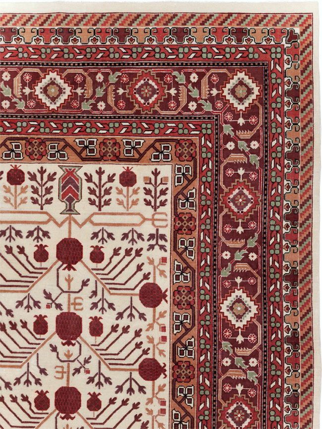 Vintage East Turkestan Khotan Room Size Carpet, No.29381 - Gss