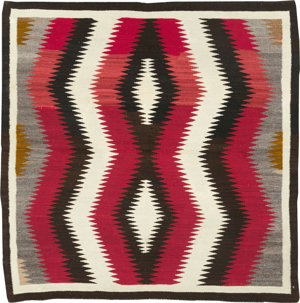 Vintage American Navajo Flatweave Rug, No.29387 - Gss