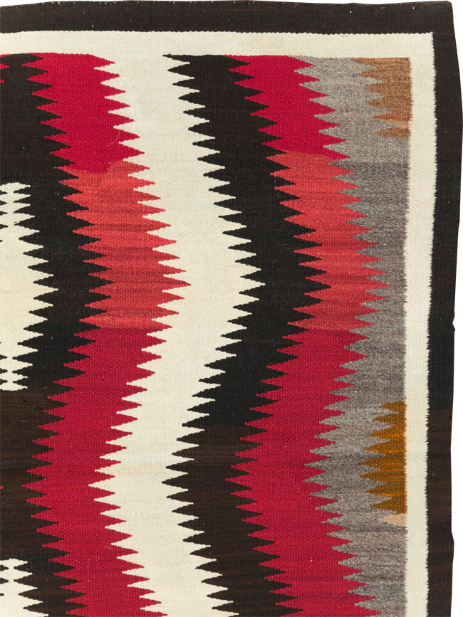 Vintage American Navajo Flatweave Rug, No.29387 - Gss