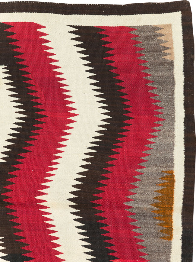 Vintage American Navajo Flatweave Rug, No.29387 - Gss