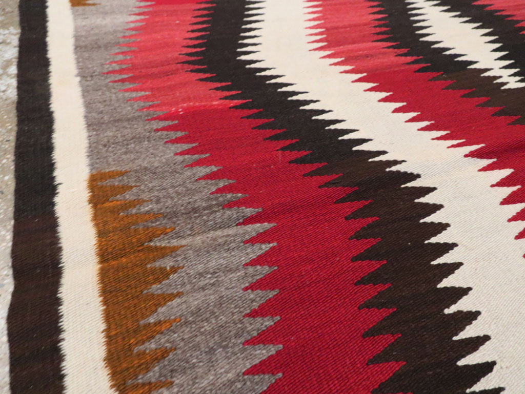 Vintage American Navajo Flatweave Rug, No.29387 - Gss