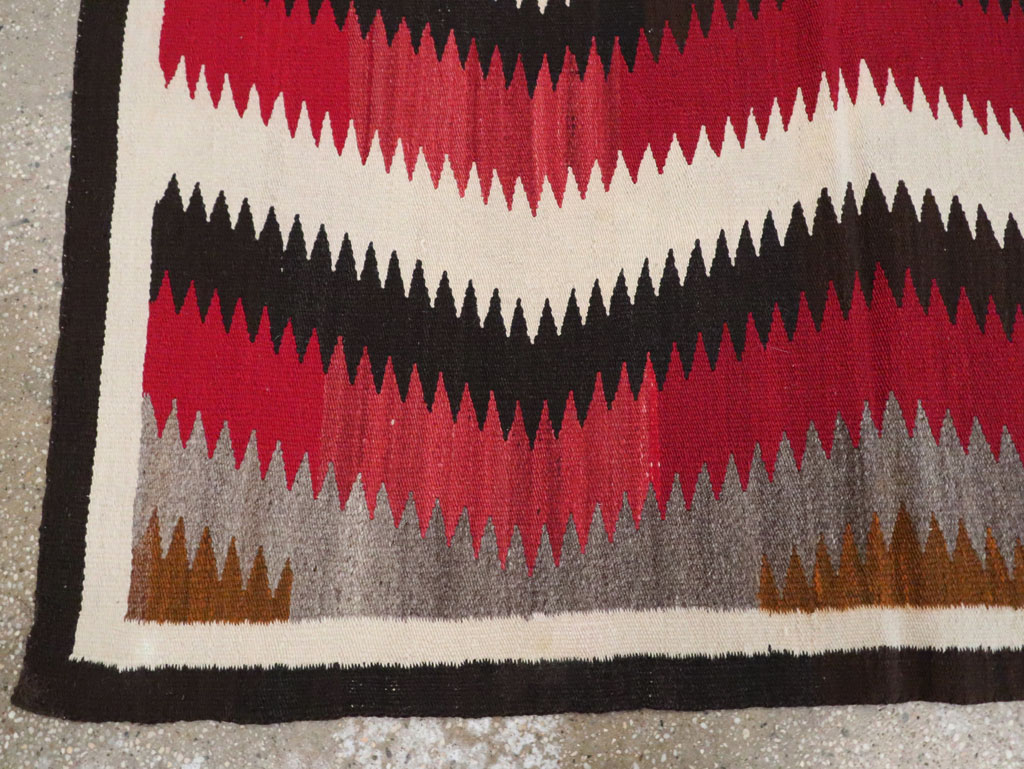 Vintage American Navajo Flatweave Rug, No.29387 - Gss