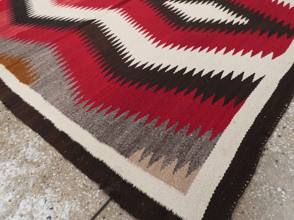 Vintage American Navajo Flatweave Rug, No.29387 - Gss