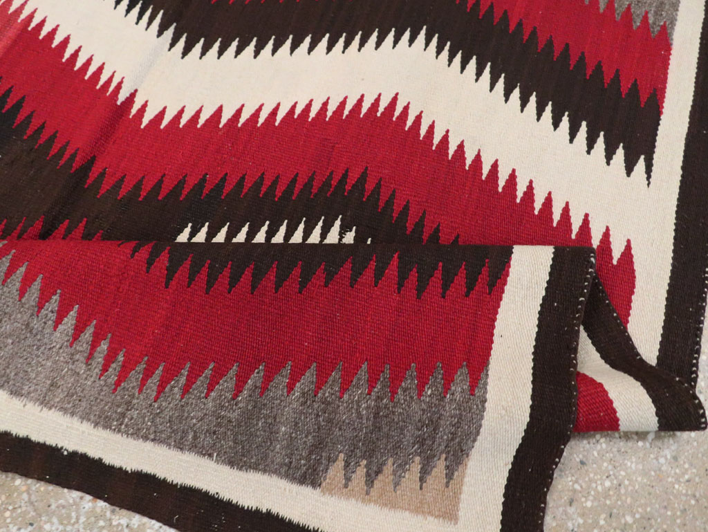 Vintage American Navajo Flatweave Rug, No.29387 - Gss