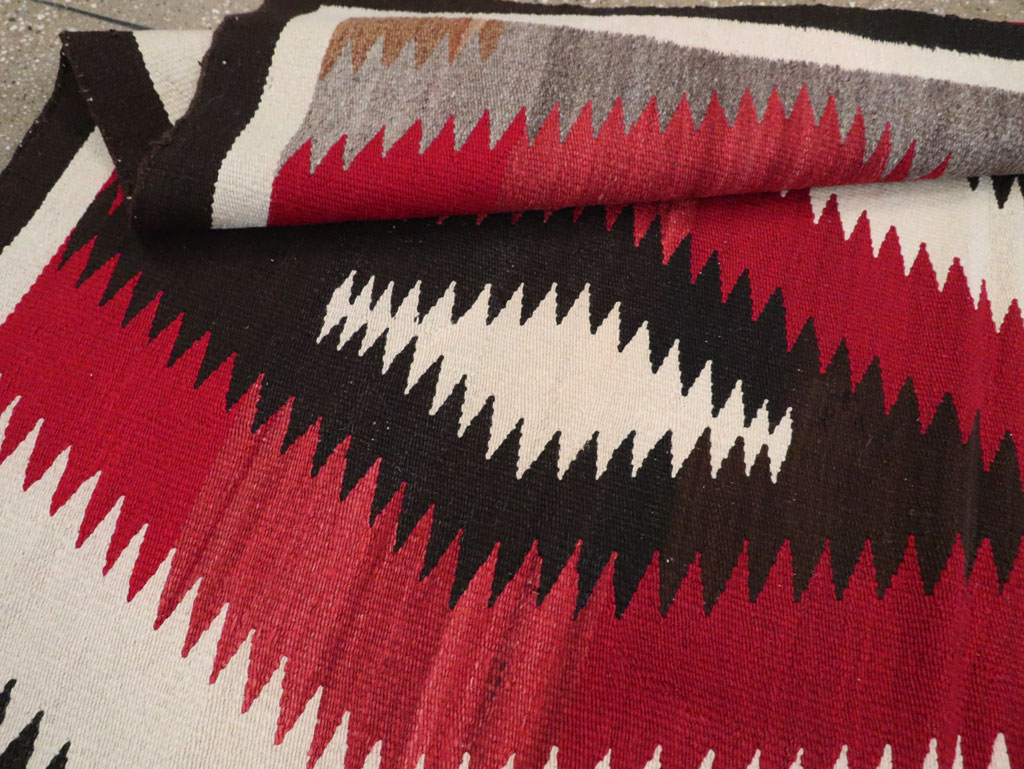 Vintage American Navajo Flatweave Rug, No.29387 - Gss