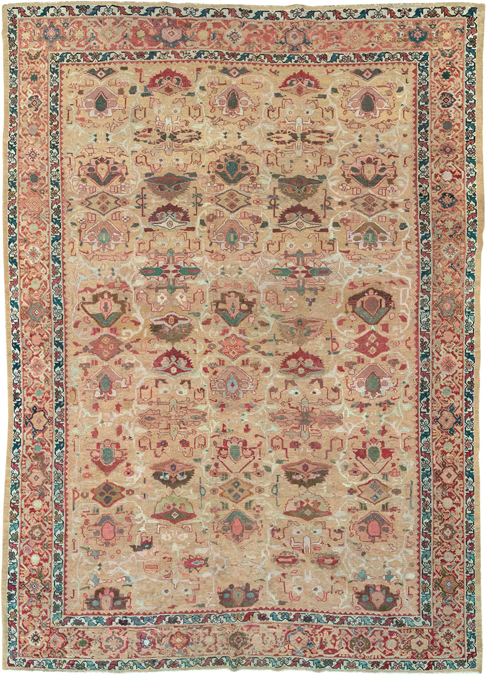 Antique Persian Mahal Room Size Carpet, No.29389 - Gss