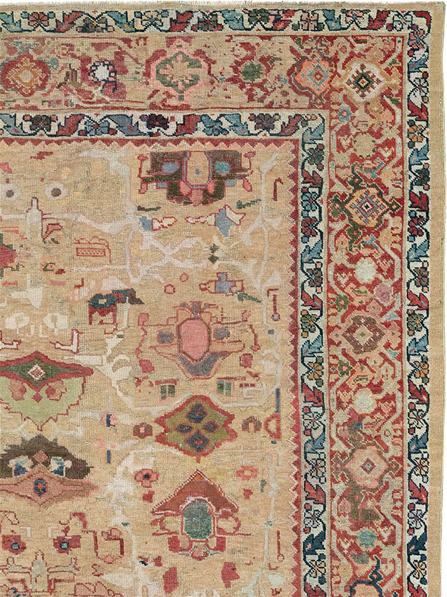 Antique Persian Mahal Room Size Carpet, No.29389 - Gss