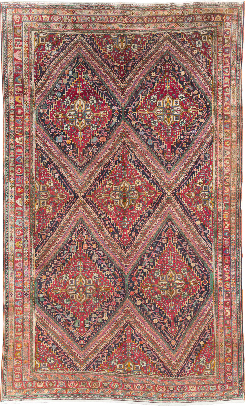 Large Vintage Persian Afshar Carpet, No.29390 - Gss